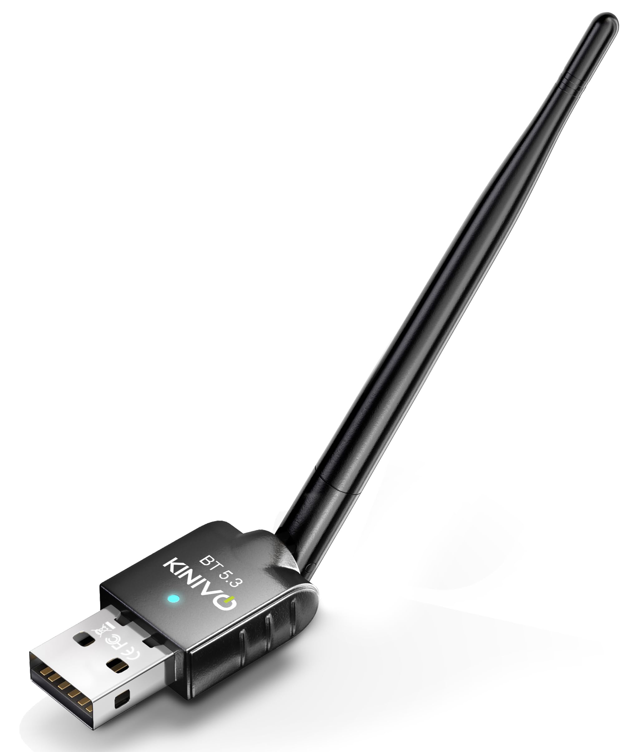 USB Bluetooth Adapter for PC (BT 5.3, Long Range Wireless Receiver, USB Dongle for Ubuntu, Windows 11/10/8.1) - Compatible with Laptops, Headsets, Speaker, Mouse, Keyboard, Printers