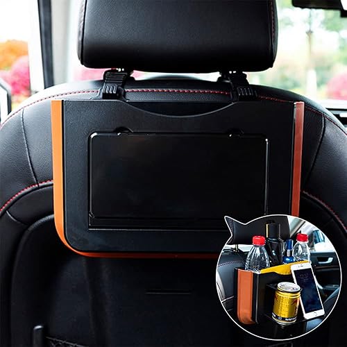 Miniatura 2 de Cubo de basura colgante para automóvil, bolsa de basura portátil para automóvil con clip, organizador de asiento de automóvil pequeño y plegable,
