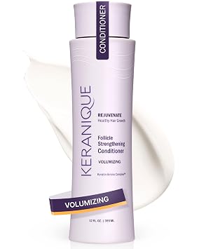 Keranique Volumizing Keratin Conditioner for Fine & Thinning Hair Lightweight Strengthening Formula with Keratin & Niacinamide Fullness, Thickness & Root Lift Keratin Amino ComplexTM 12 Fl Oz | Volumizes Hair