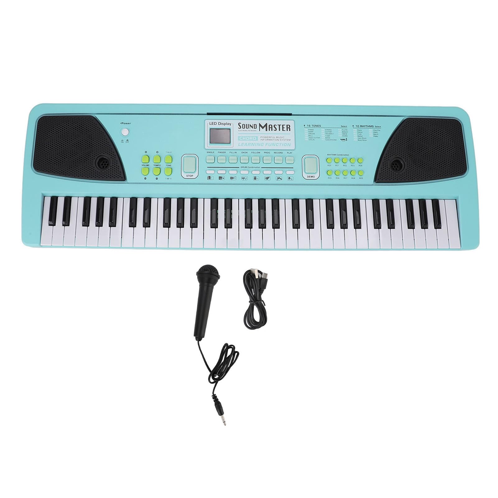 61-klawiszowe pianino, przenośne elektroniczne pianino cyfrowe z mikrofonem, elastyczne podwójne źródło zasilania, wielofunkcyjne pianino elektroniczne dla początkujących