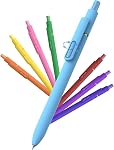Inkipen Stylos Fidget d'encre bleue 8 Pcs 0.5mm Stylo d'écriture lisse rétractable pointe fine, stylos d'encre couleur séchage rapide pour les fournitures de bureau de l'école de journaling, encre bleue Morandi