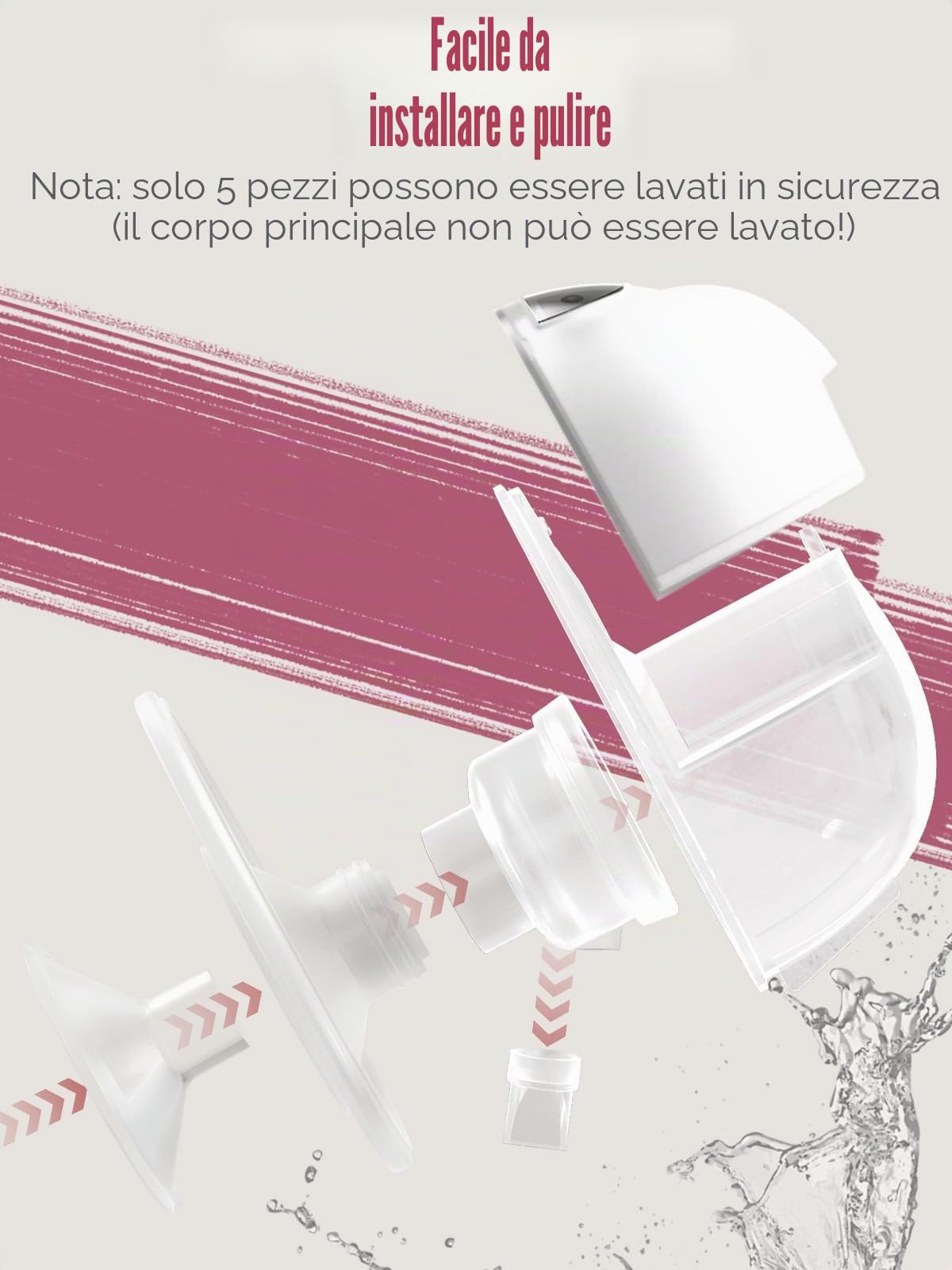 Lulia Tiralatte Elettrico Indossabile, 4 Modalità e 9 Livelli, 350 mmHg Forte Potenza, BPA-frei, Portatile Tiralatte con 4 Flange di Dimensioni 17/19/21/24mm (2 Pezzi)