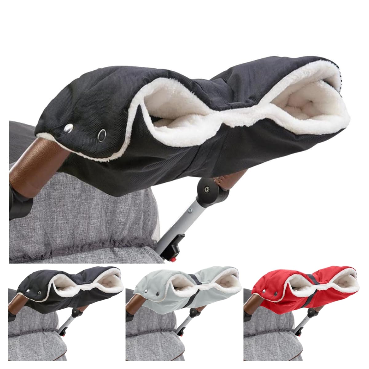 Pram Gloves for Stroller Waterproof Fleece Hand Muff Pram Warm Winter Pushchair Gloves Windproof Hand Warmers Breathable Anti-Freeze Extra Thick Baby Stroller Muff