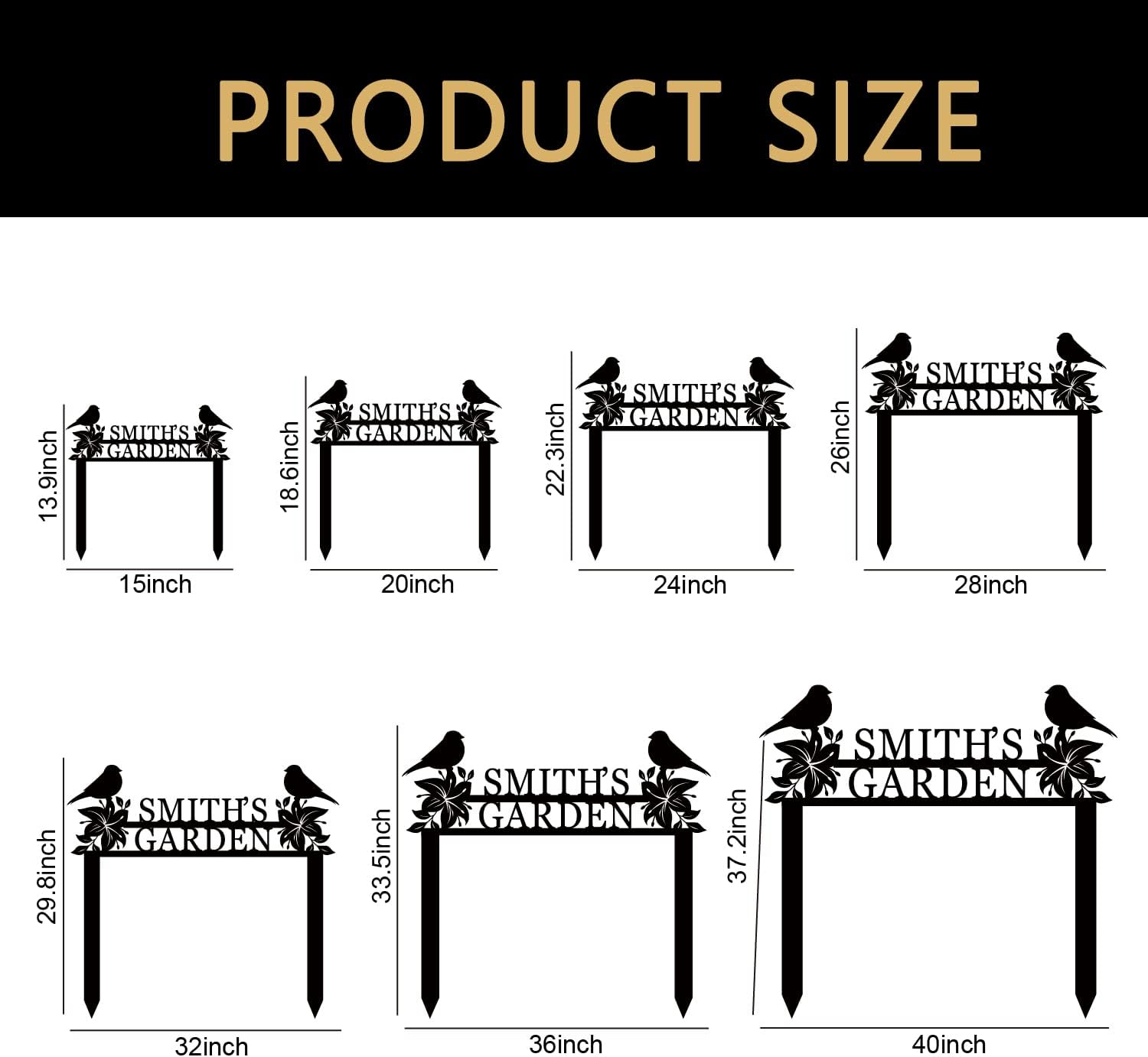 Personalized Garden Stake Metal Signs, Custom Flower Name Sign, Yard Sign with Stakes, Lawn Sign, Flower Plaque, Garden Decor Signs