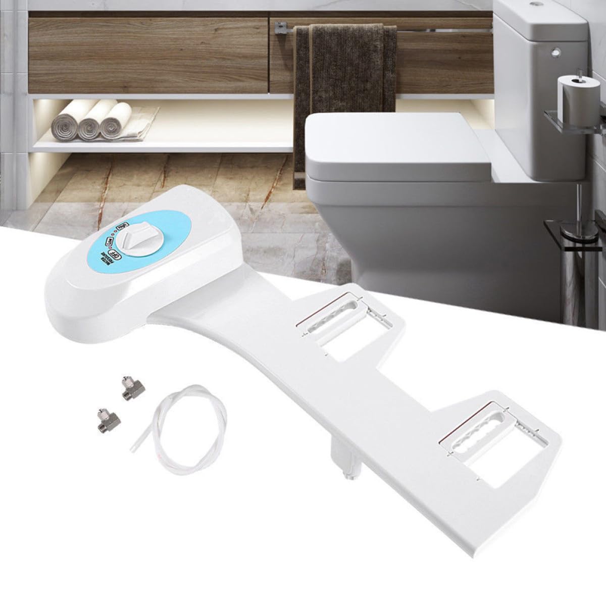 Asiento de inodoro inteligente con accesorio de bidé y limpieza mecánica pulverizador de agua fría adecuado para familias y personas mayores en el baño