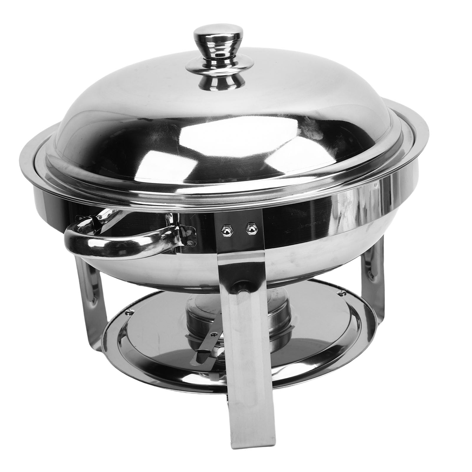 Zestaw naczyń Bufetowych Chafing Dish, Okrągłe Wafle o Pojemności 6 Litrów do Podgrzewacza do Serwowania Potraw w Cateringu, Serwery w Formie Bufetu i Podgrzewacze ze Stali