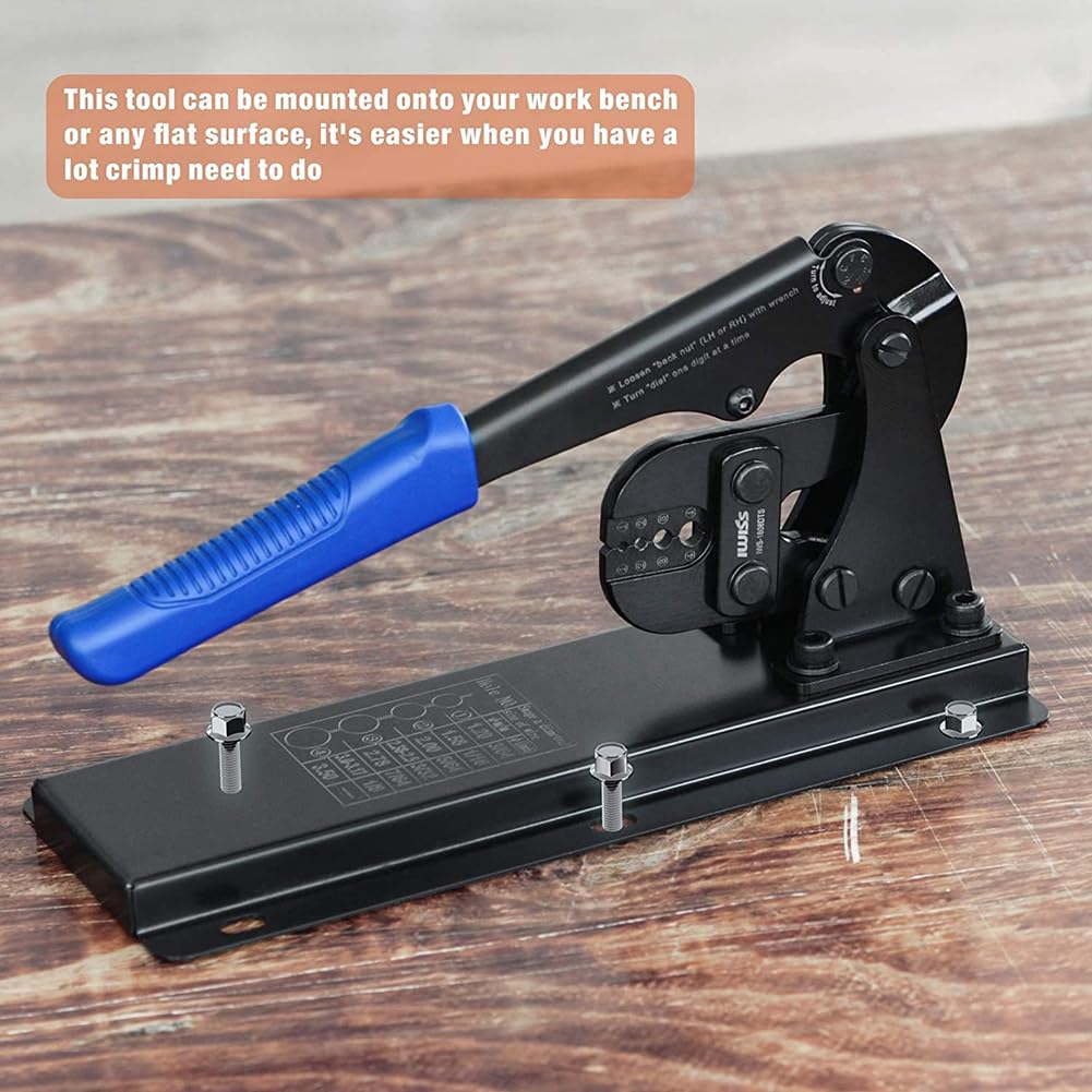 Strumento di crimpatura per funi metalliche Strumento di piegatura per funi metalliche montato su banco Crimpatrice manuale per manicotti in alluminio e anelli di rame ricotto da 3/63 a 1/8 pollice