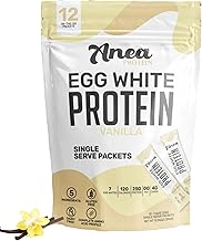 Anea Egg White Protein Powder | 25g Protein | Dairy Free | Gluten Free | Fat Free | Amino Acids | High Biological Value | 12 Servings (12 Servings (Pack of 1), Vanilla)