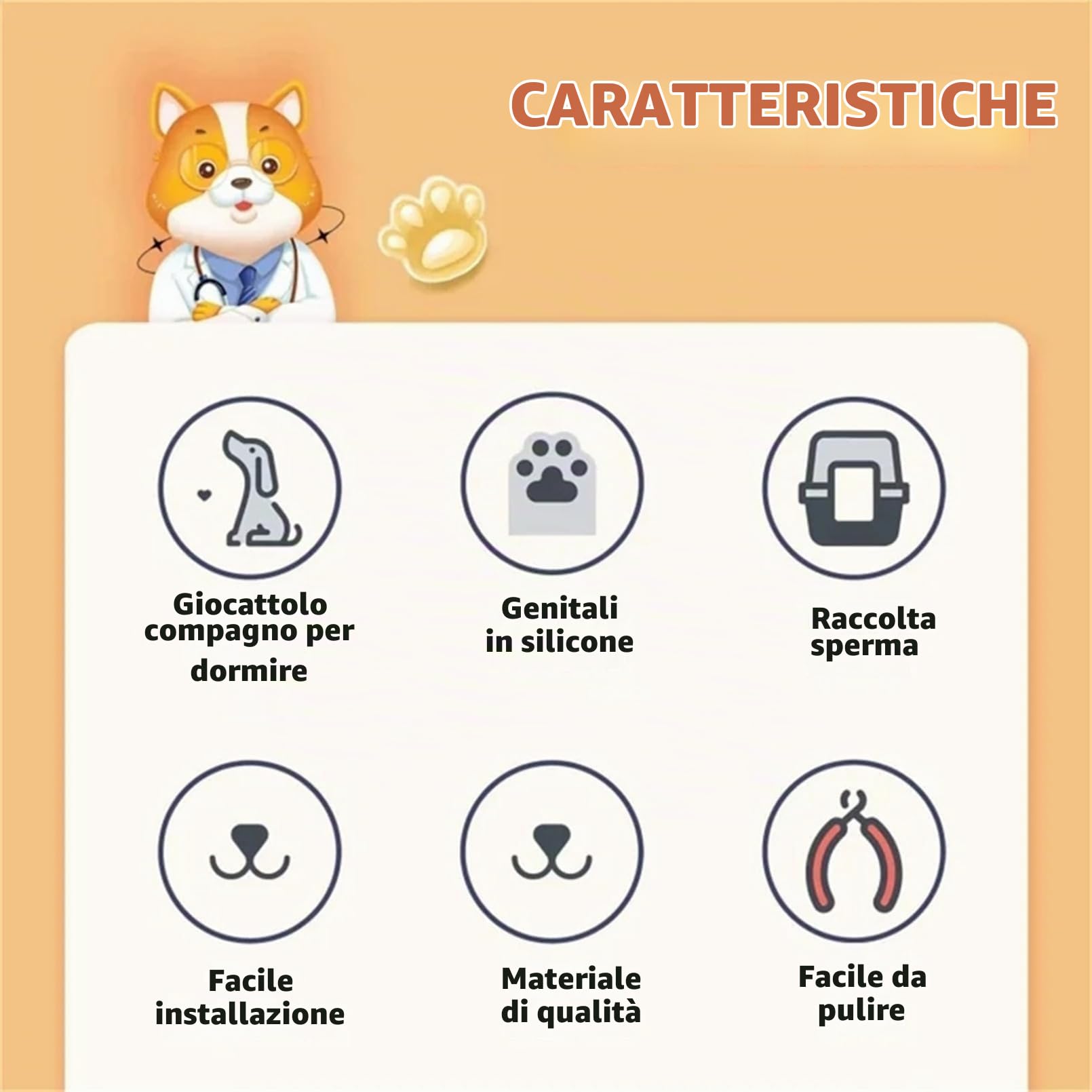 Giocattolo di accoppiamento per cani maschi, cani giocattoli per dormire interattivi, simulazione in silicone ansia sollievo giocattolo per cani, giocattolo per cani per cagnolini, peluche 18cm/7.1in