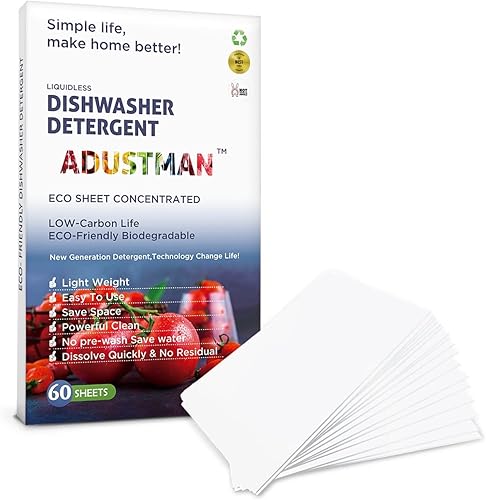 Detergente ecológico para lavavajillas, 60 unidades sin aroma, 1 paquete, cápsulas de lavavajillas más convenientes, tabletas líquidas, limpieza