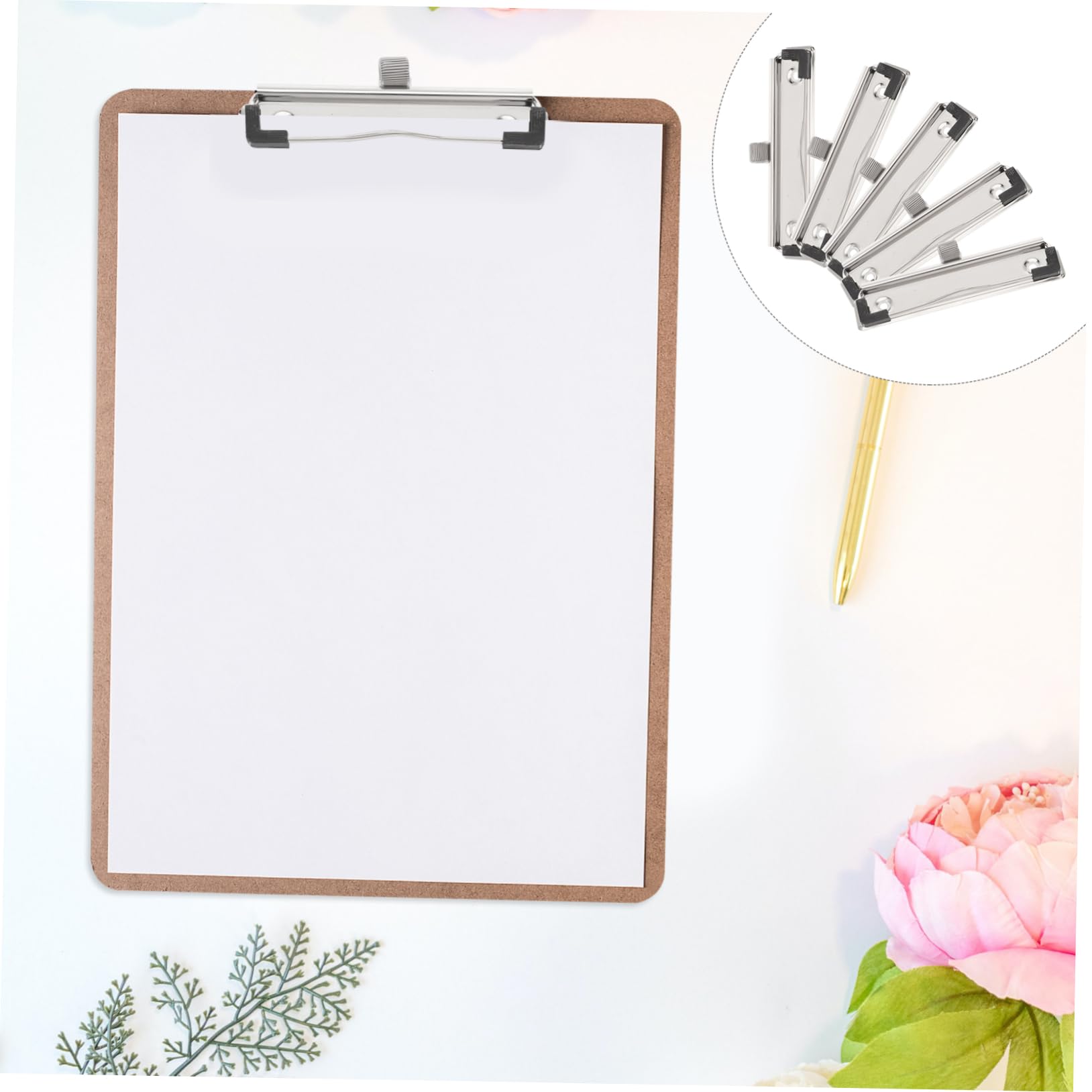 SHINEOFI 5 Set Cartella Cartelline Portadocumenti Faldoni Ufficio Clip Per Lavagna Clip Porta Documenti Morsetto Clip Per Appunti Montabile Clip Per Appunti in Metallo Silver 5 Pezzi * 5