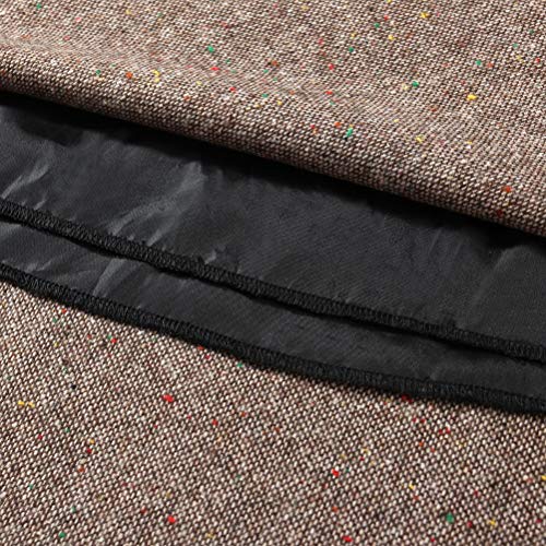 IDEALSANXUN Womens High Elastic Waist Maxi Skirt A-line Plaid Winter Warm Flare Long Skirt (XX-Large, Long Coffee)