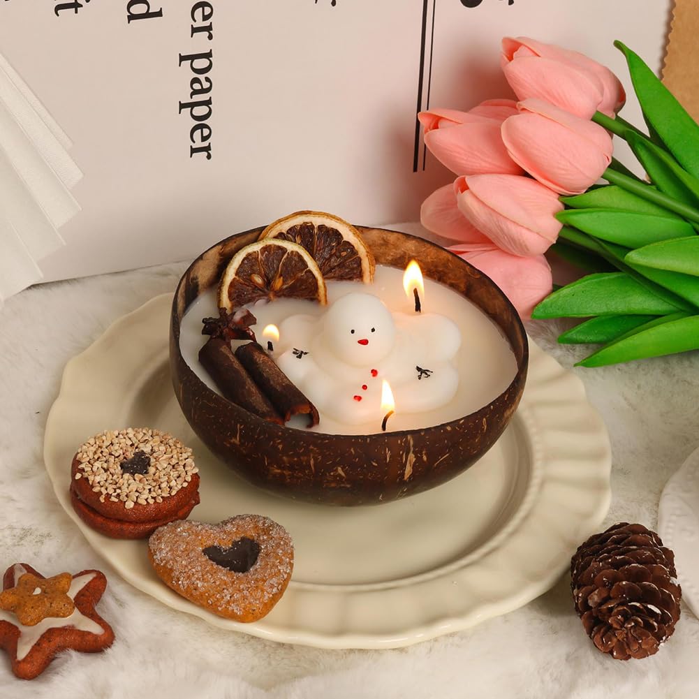 Vela de Cera de Soja perfumada con y muñeco de Nieve derretido navideño para aromaterapia y decoración
