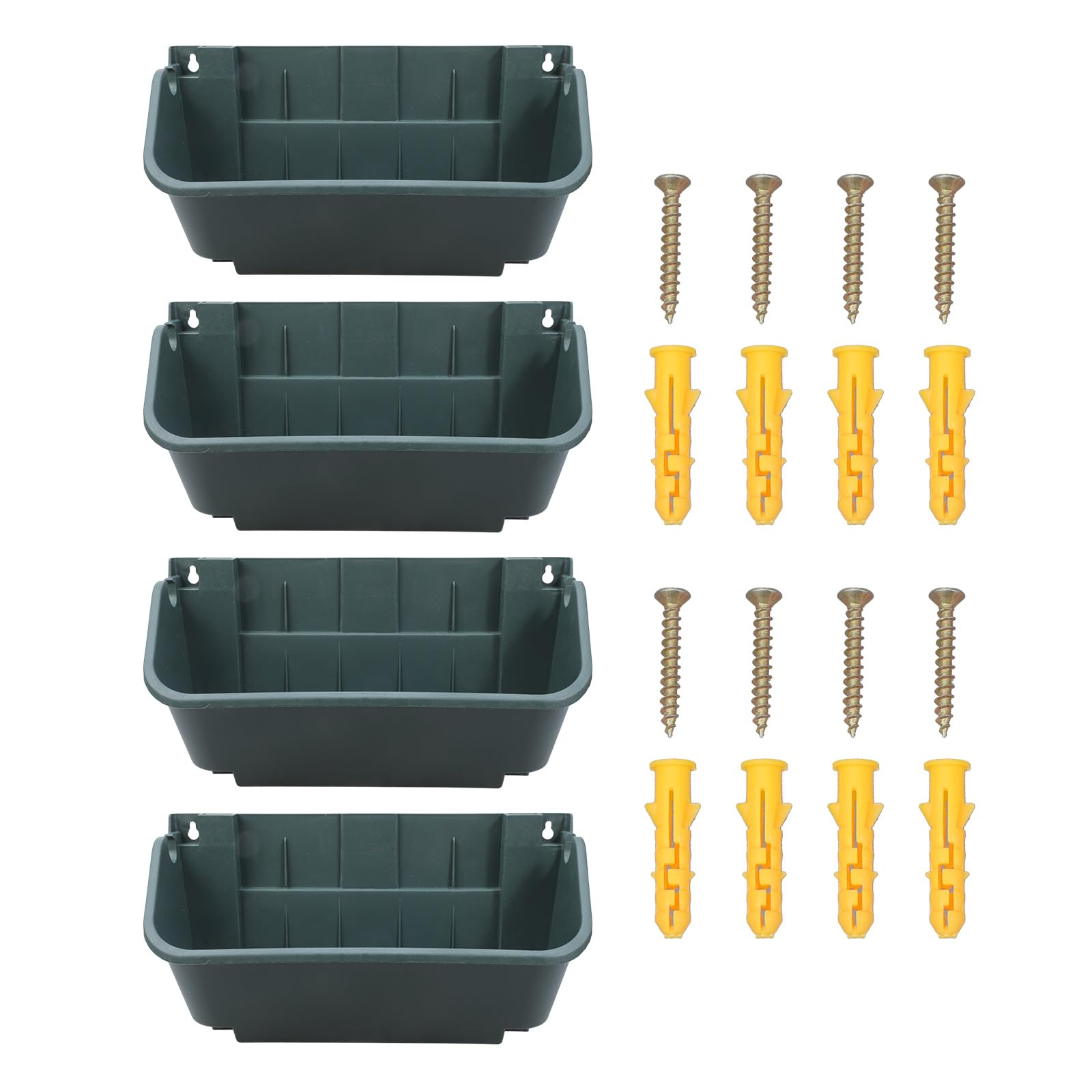 HDOYTXXM Of 4 Outdoor Wall Planter with Efficient Drainage Pots for Plant Growth Wall Mounted Planter