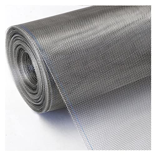 LIEOWYD Stainless Steel Woven Wire Mesh Stainless Steel Wire Mesh 16 Mesh Window Screens Anti Mosquito Insect Tear Resistant 1.32mm Hole Metal Mesh Screen for Windows, Door,Silver-0.6x5m