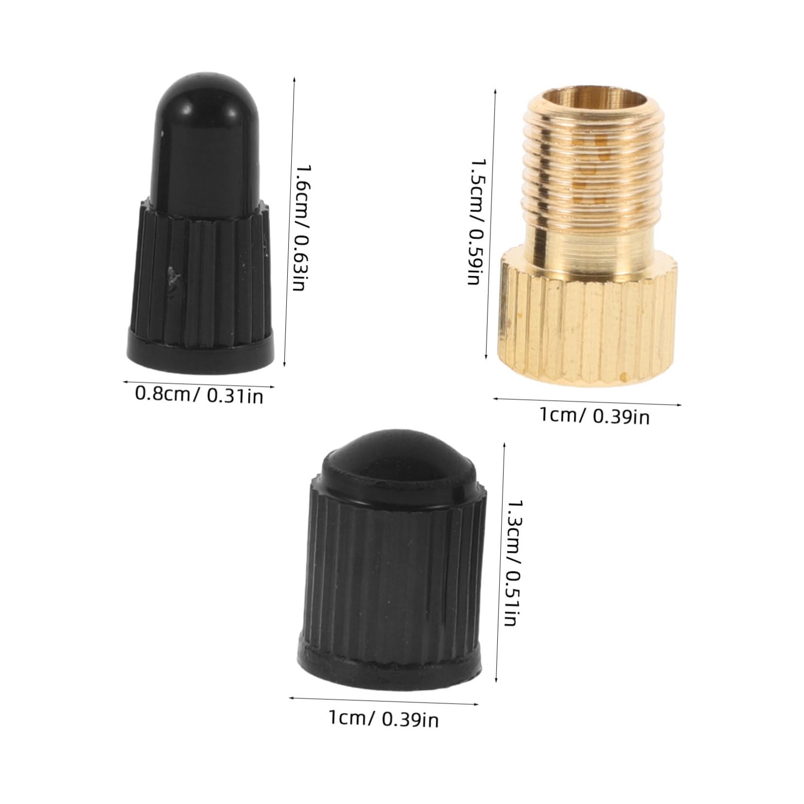 Abaodam 15pcs Bike Pump Valve Adapter Set Lightweight Portable Valve Caps for Road Mountain Bikes Compatible with Various Types Easy Tire Inflation