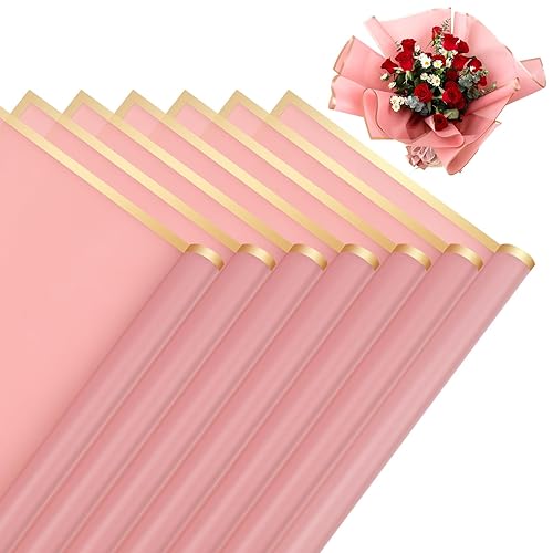 Miniatura 1 de 20 hojas de papel de regalo de flores rosas, papel de embalaje impermeable para ramos de flores, embalaje de regalo de 22.8 x 22.8 pulgadas,