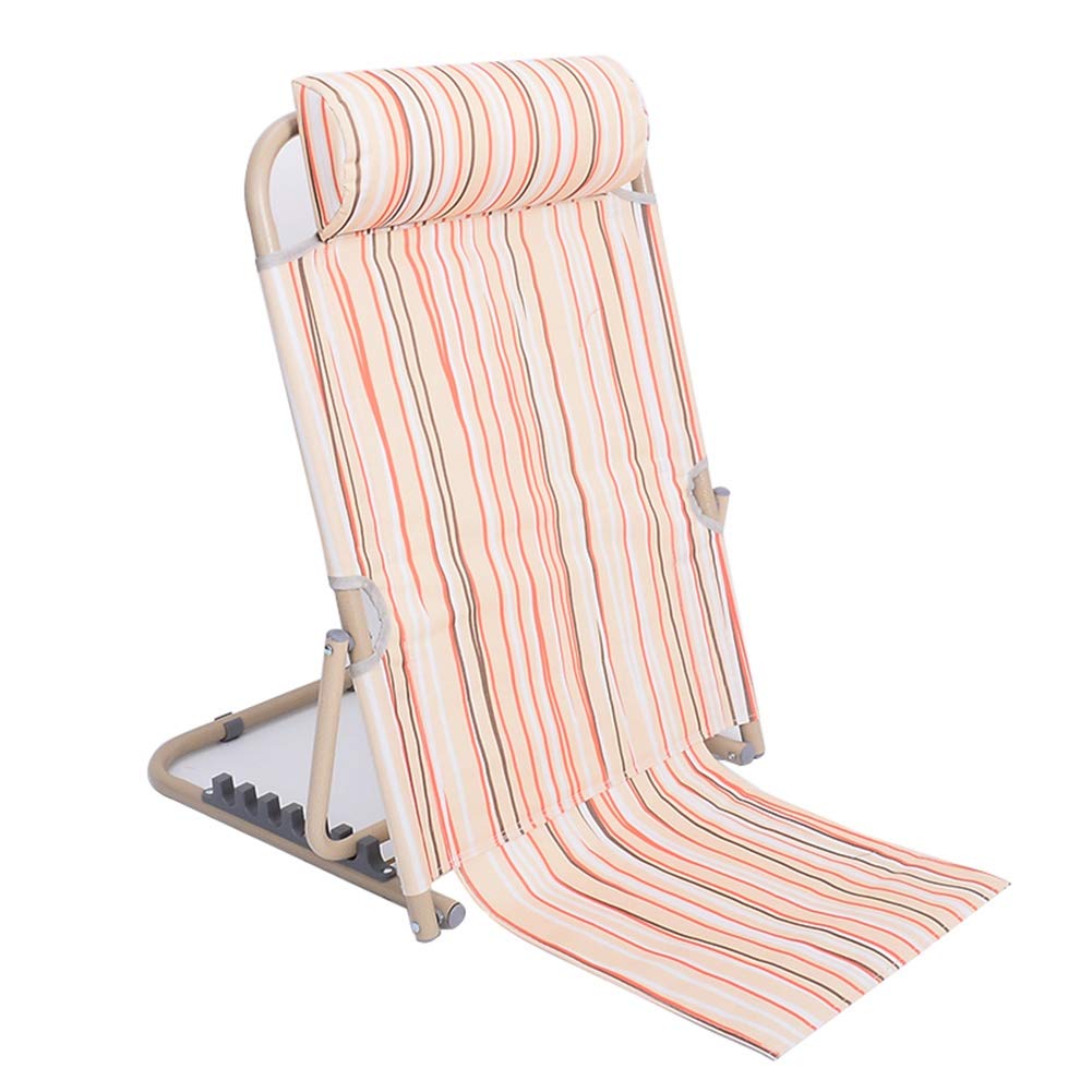 LIQICAI Bed Backrest Adjustable Sit-up Back Rest Disability Elderly Backrest with Headrest for Neck Head and Lumbar Support, Striped Style, 3 Colors, 2 Sizes (Color : Pink, Size : 60cm)