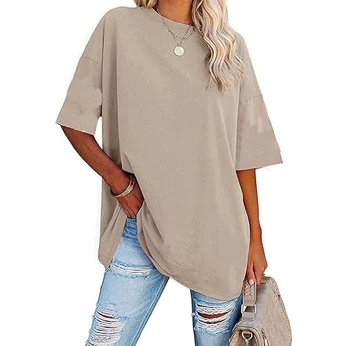 luwita Oversized T Shirts for Women Loose Fit Crewneck Short Sleeve Tops Summer Casual Blouse Y2K 2025 Basic Tees