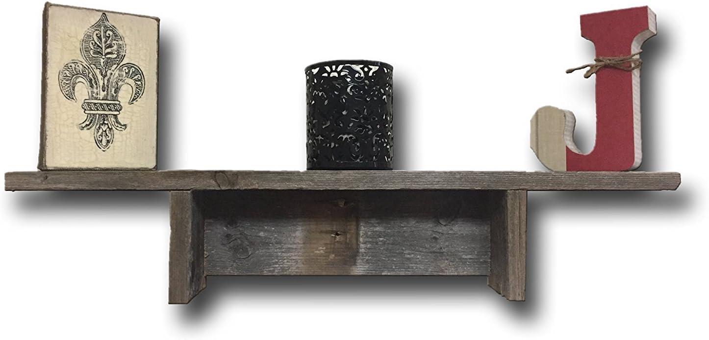 Barnwood Shelf 4 Inch Wide Barn Wood Shelf. Made by Barnwood Decor in Oklahoma, USA