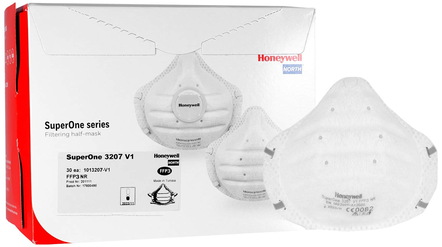 Honeywell SuperOne 3207 FFP3 Maschere usa e getta, senza valvola, EN 149, 30 pezzi