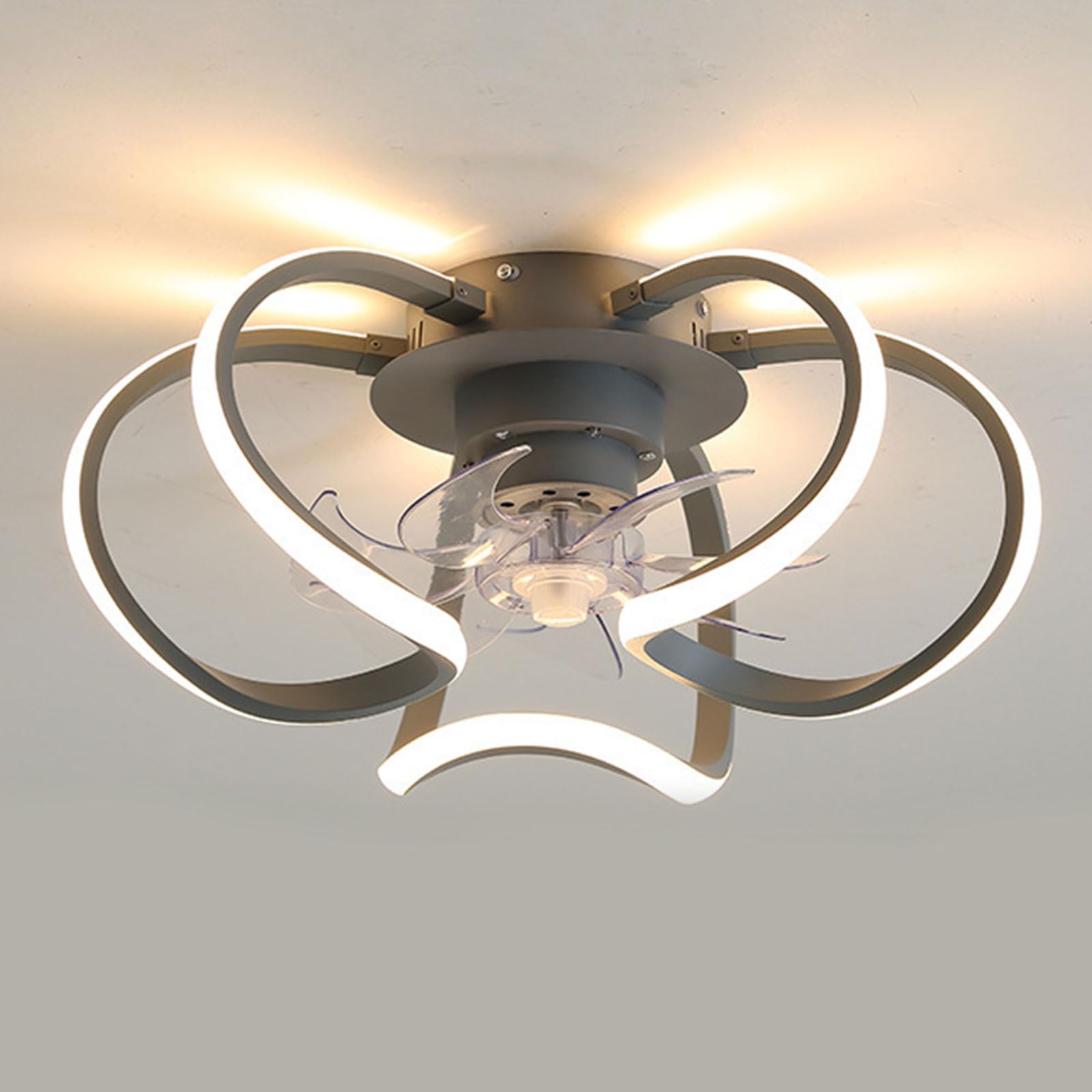 HXYSXHJUO Indoor Mute Ceiling Fans with Light Modern LED Kids Room Bedroom Dimmable Colse to Lighting Remote 3 Speeds Fan for Living