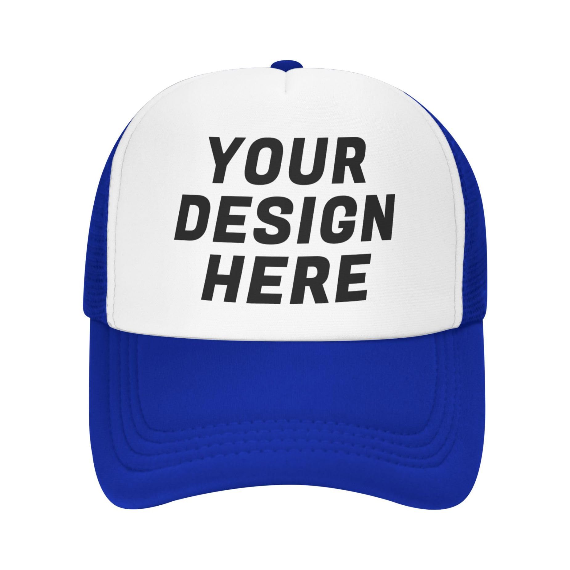 Tingwei Unisex Blue Personalised Baseball Caps Custom Hats For Men Women,Embroidered Women Want Me Fish Fear Me Adjustable Trucker Hat Cotton Dad Hats