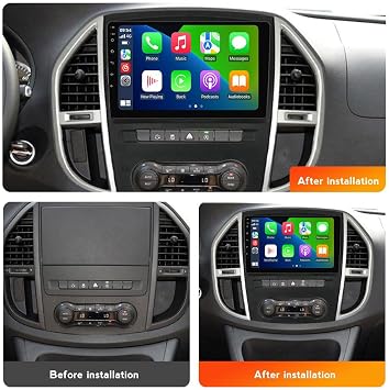 Android car Radio for Mercedes Benz Vito3 W447 2014 2015 2016-2020,10 inch Car Stereo Touch Screen Upgrade with Wireless CarPlay/Android Auto GPS Navigation WiFi FM Radio Head Unit,2G+32G