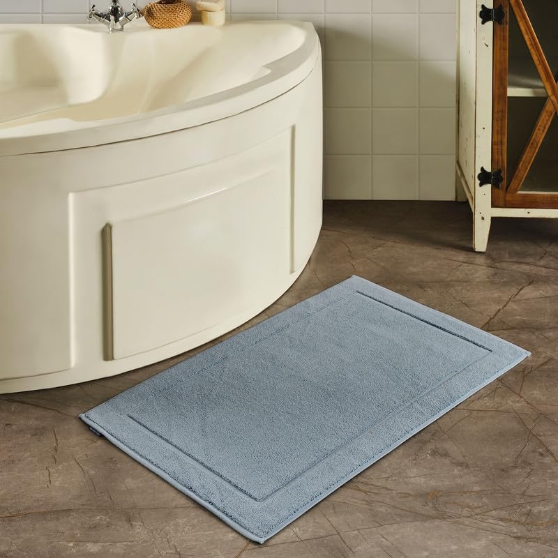 Miniatura 5 de Hammam Linen - Tapetes de baño, 53 x 86 cm, paquete de 2, 100 % algodón, hilado en anillo, diseño de bandas, altamente absorbentes, lavables a