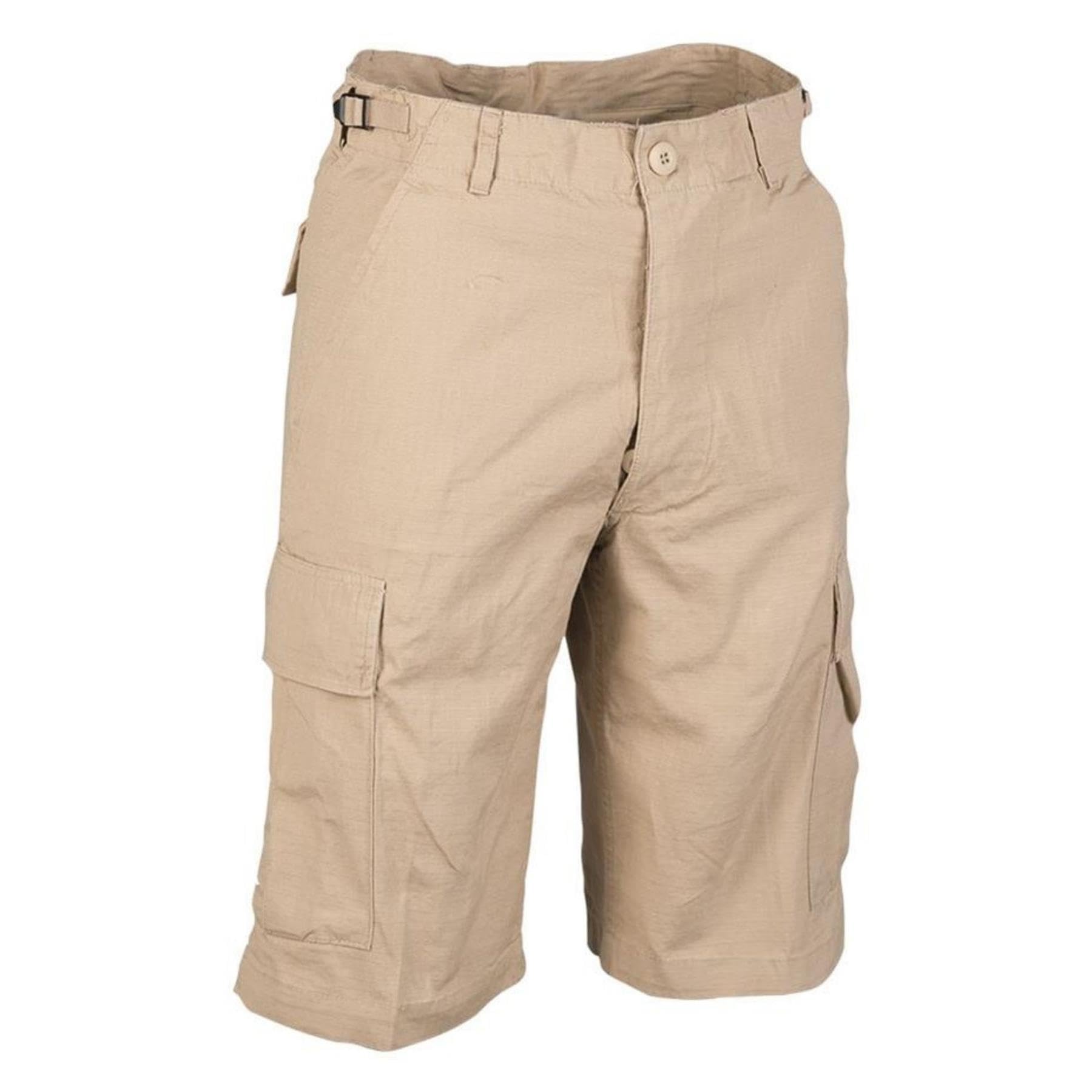 Militar Men's Khaki Mil-Tec Brand U.s. Military Bermuda Style Prewashed Bdu Ripstop Shorts