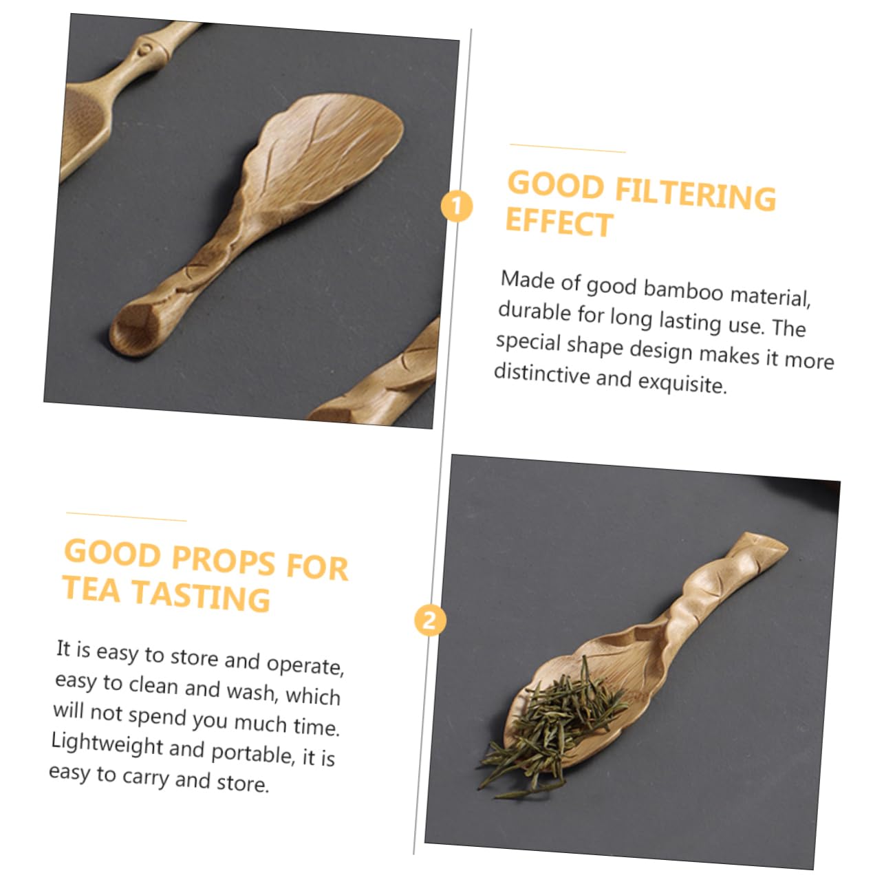 Cabilock Tea Strainer for Loose Tea Bamboo Spoon for Tea Chinese Kung Fu Tea Scoop Tea Ceremony Tool