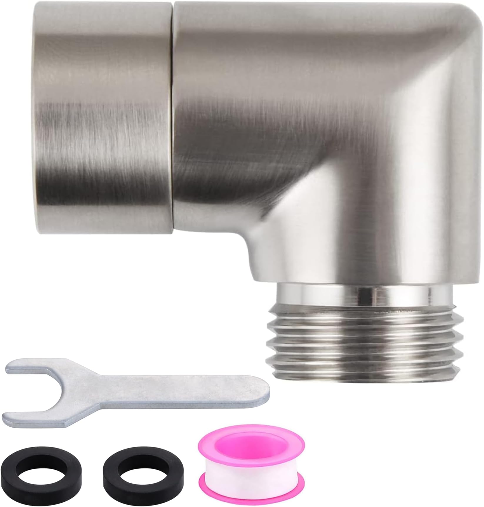 90 Degree Shower Elbow Adapter for Shower Head,Handhold Shower Head Elbow Adapter,Brushed Nickel