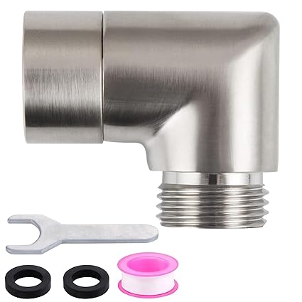 Worldwhere 90 Degree Shower Elbow Adapter for Shower Head,Handhold Shower Head Elbow Adapter,Brushed Nickel