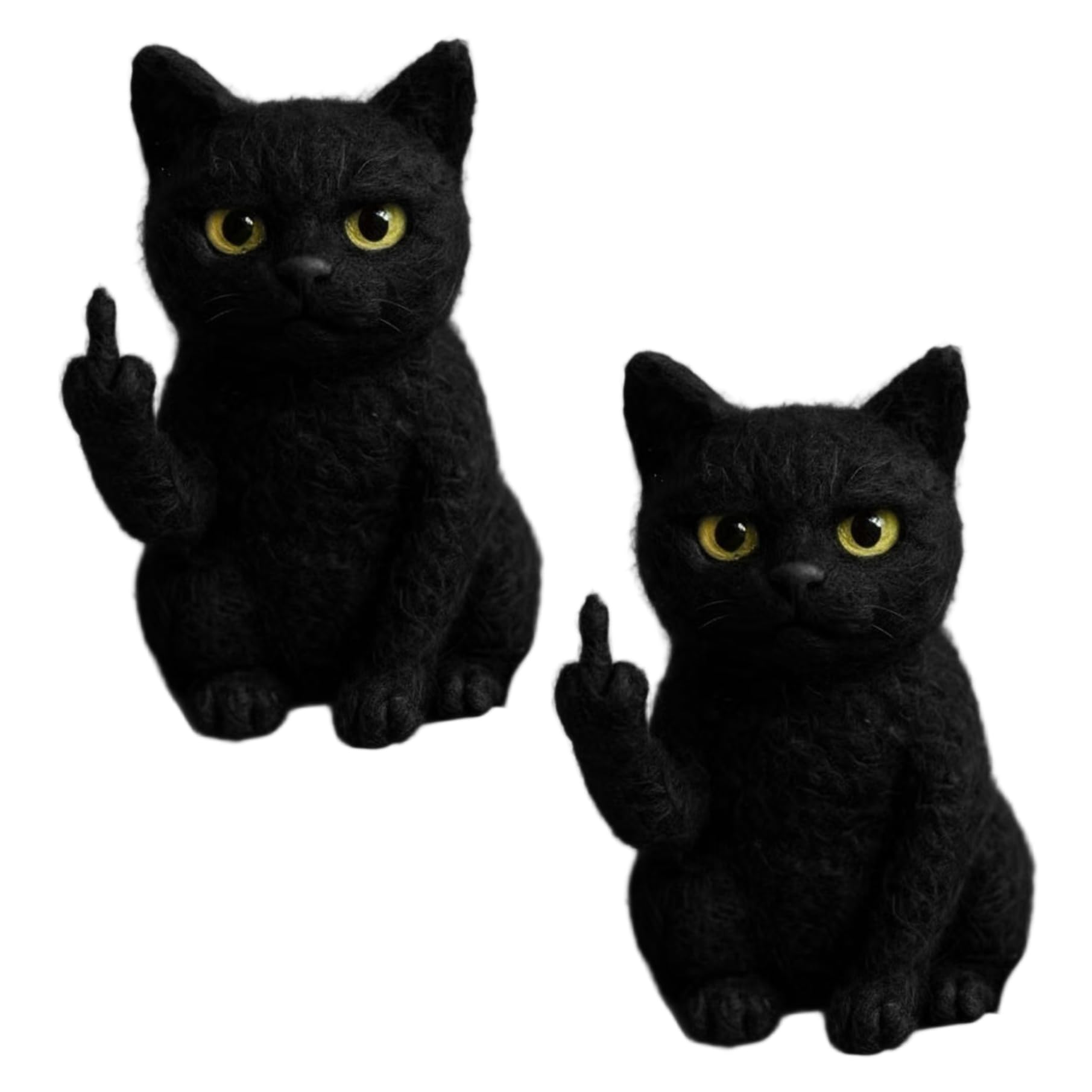 Ornements de chat en feutre incassables pour égayer un bureau ou un tableau de bord sans espace