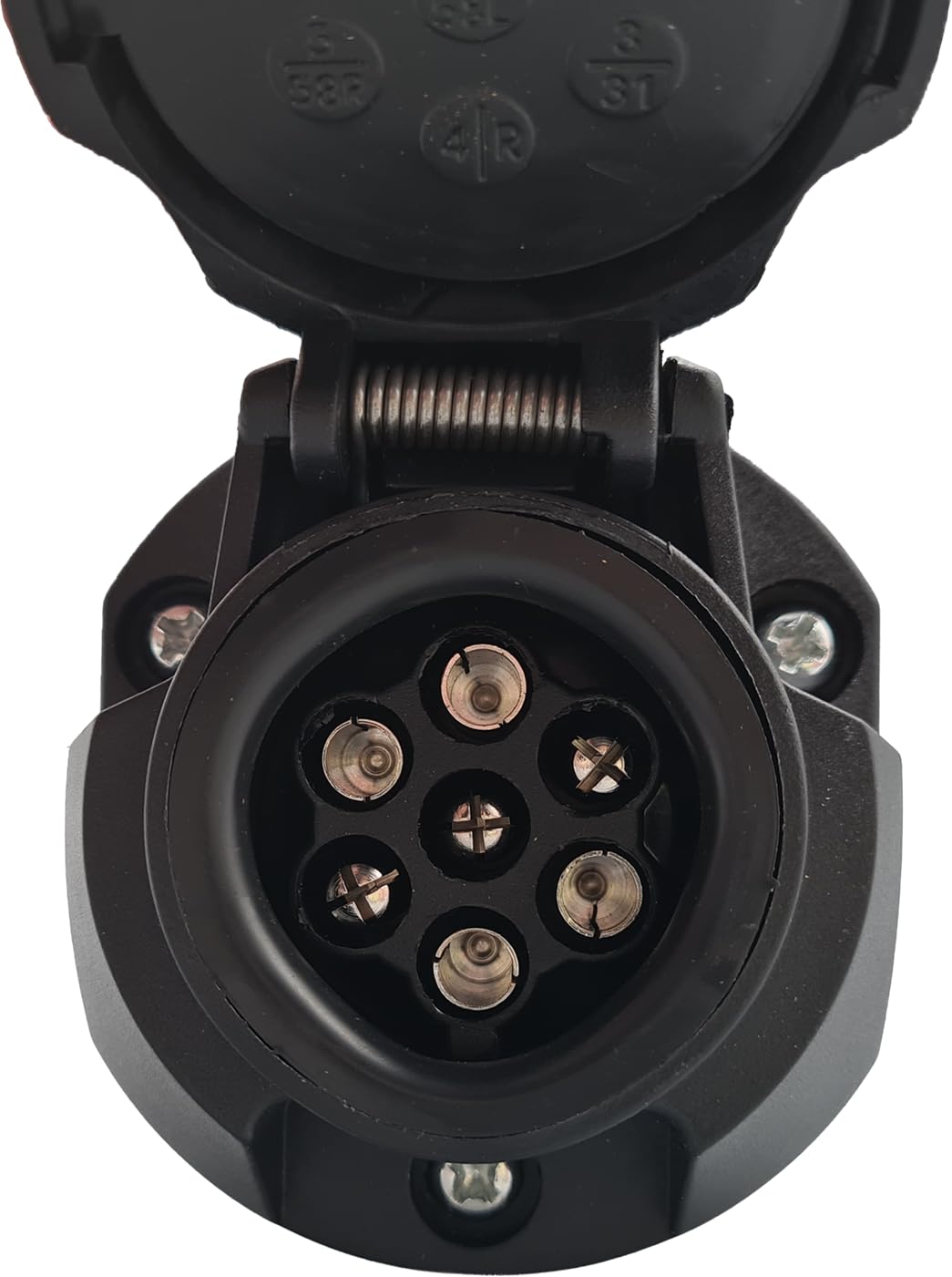 Berger & Schröter | Spannungswandler Adapter für Anhänger 7 polig 24V auf 7 polig 12V, ISO 1185, ISO 1724, Spannungsreduzierer