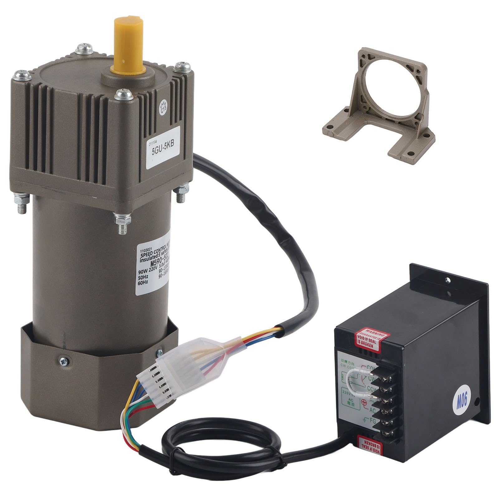 ZJchao Motor de Engranaje de CA Motor Asíncrono de Velocidad Ajustable Monofásico de 90 W 220 V de Alto par para Aplicaciones Industriales (Relación de reducción 5k)