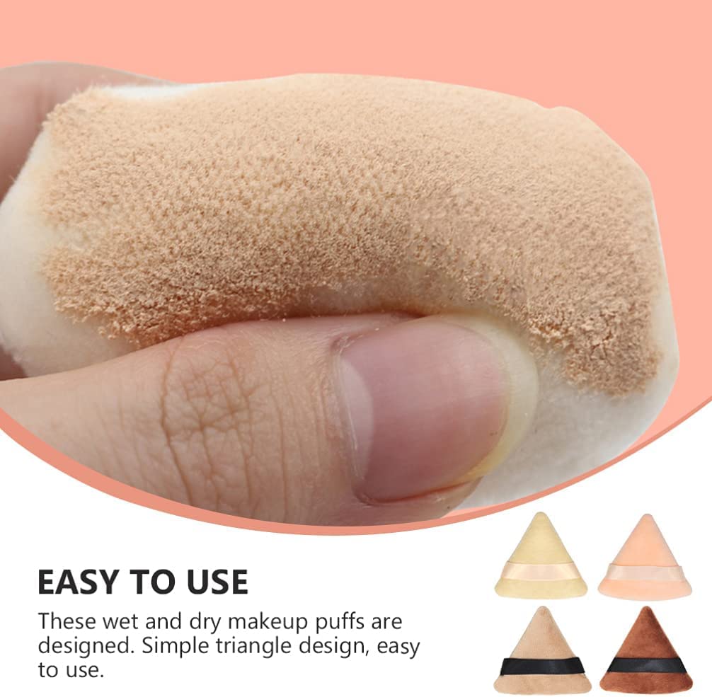 Schwammkissen Puffs, Make-up Schwamm Blender, Foundation Beauty Tool, 4 Stück Make-up Puderpads Dreieck lose Puderquaste Baumwolle Körper Gesicht Make-up Foundation Blender Applikator Schwamm für