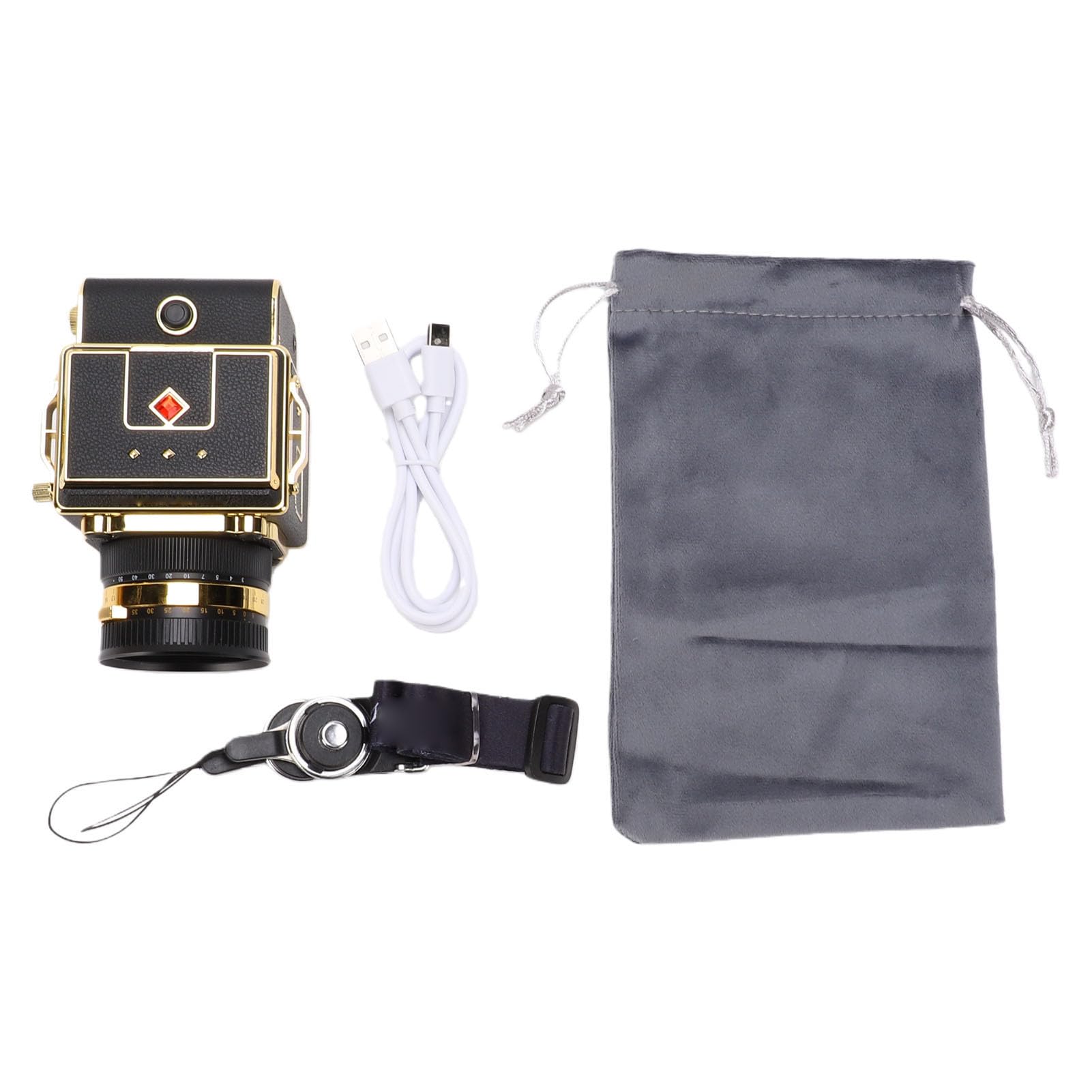 Lazmin112 Fotocamera Digitale Vintage, Fotocamera retrò Point and Shoot da 12 MP 2,7 K QHD con Messa a Fuoco Automatica, Schermo HD da 2 Pollici e Zoom 16X, Mirino a Livello della per la (BLACK)