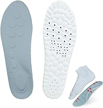 Memory Foam Comfort Shoe Insoles, Insole Support Insole for Arthrosis of Plantar, Cushioned, Orthopaedic Insoles for Men 40-46 (Grey)