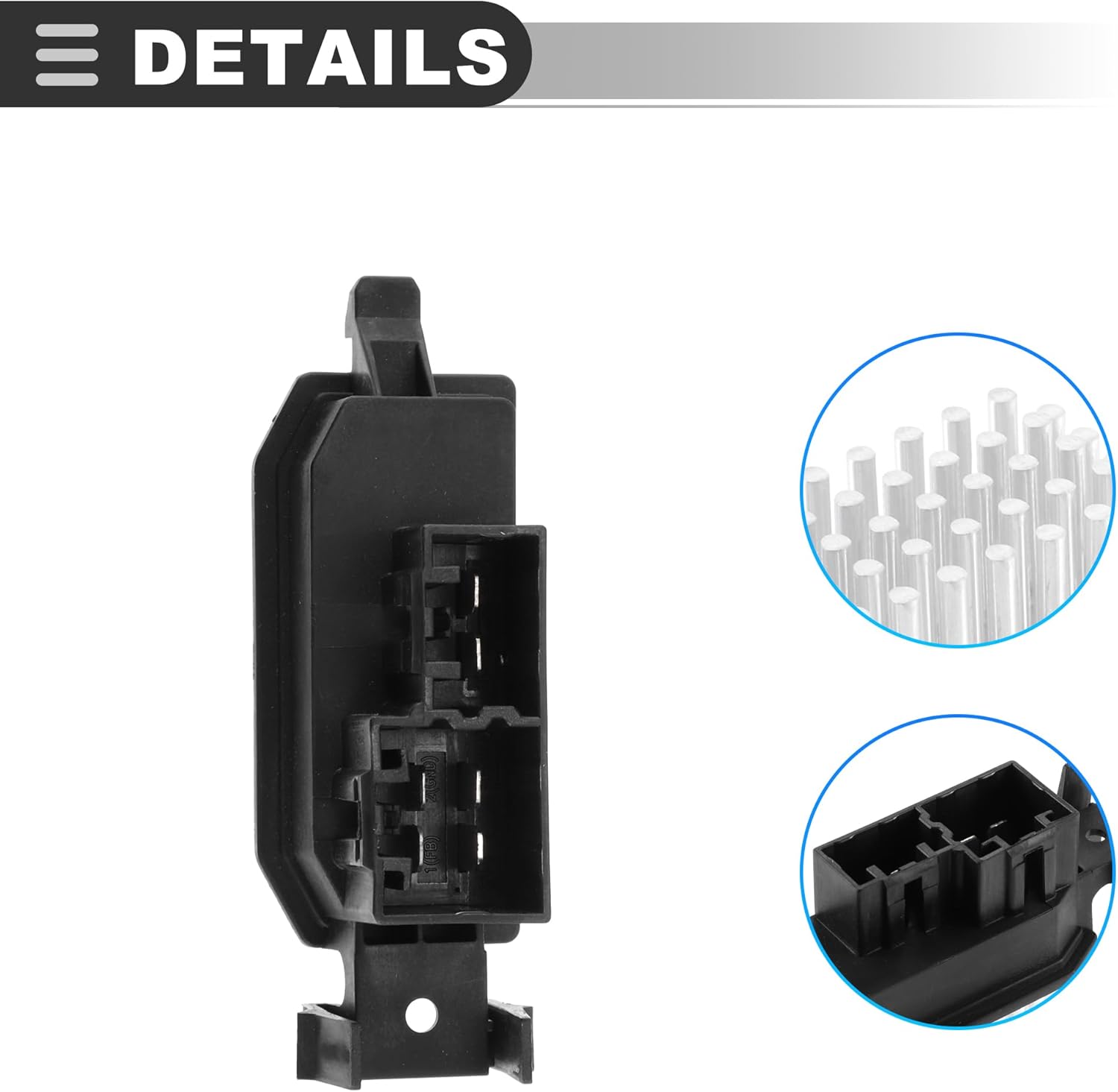 Motoforti HVAC Blower Motor Resistor, AC Blower Control, for Dodge Dart Aero 2013, Plastic, Black