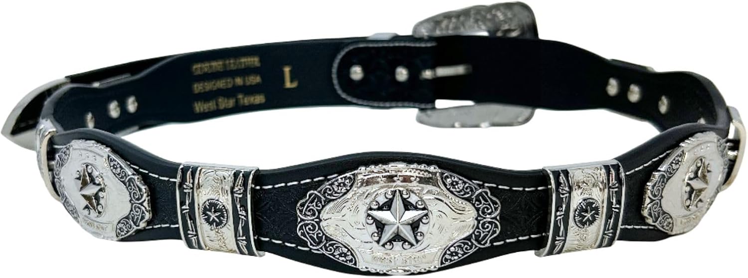 Cowboy Western Belt for Men - Leather Cowboy Belt for Men - Black - Image 5