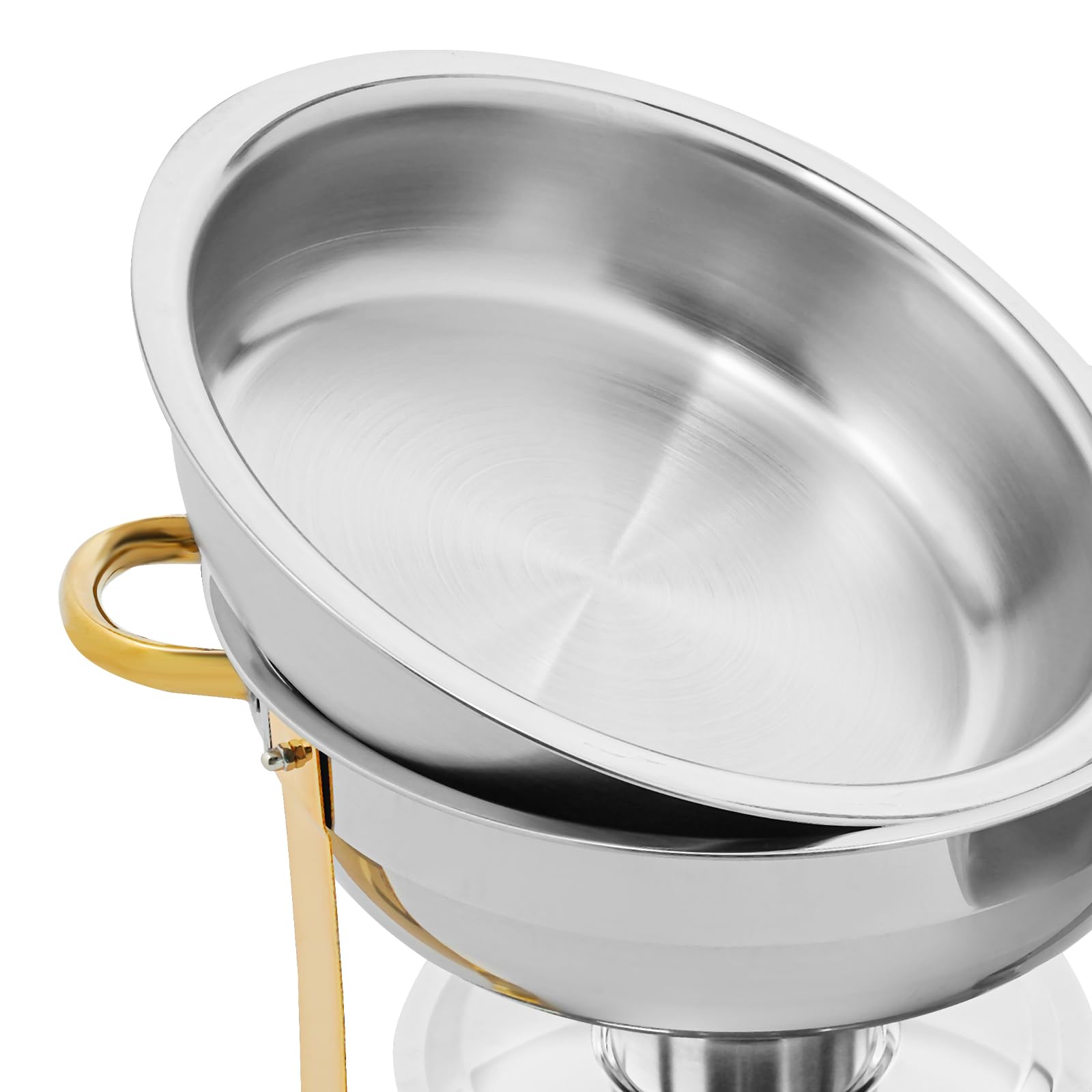 Set da 4,5 l Chafing Dish Buffet in acciaio inox, contenitore termico rotondo, per catering, buffet e feste (oro/set da 2)