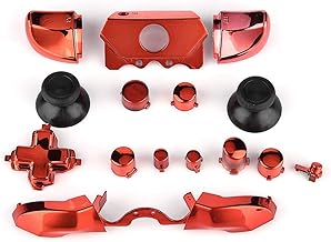 Xbox Controller Mods, Thumbsticks Bullet ABXY Buttons Replacement Parts for Microsoft Xbox One Xbox One S X Controller(Red)