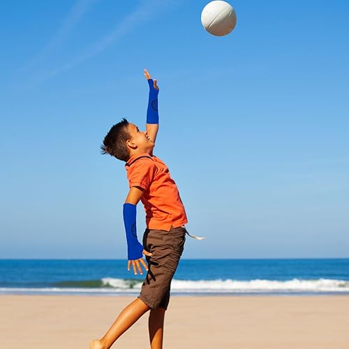 Miniatura 6 de 3 pares de mangas de voleibol para niñas y niños que pasan antebrazo mangas con almohadilla de protección y orificio para el pulgar