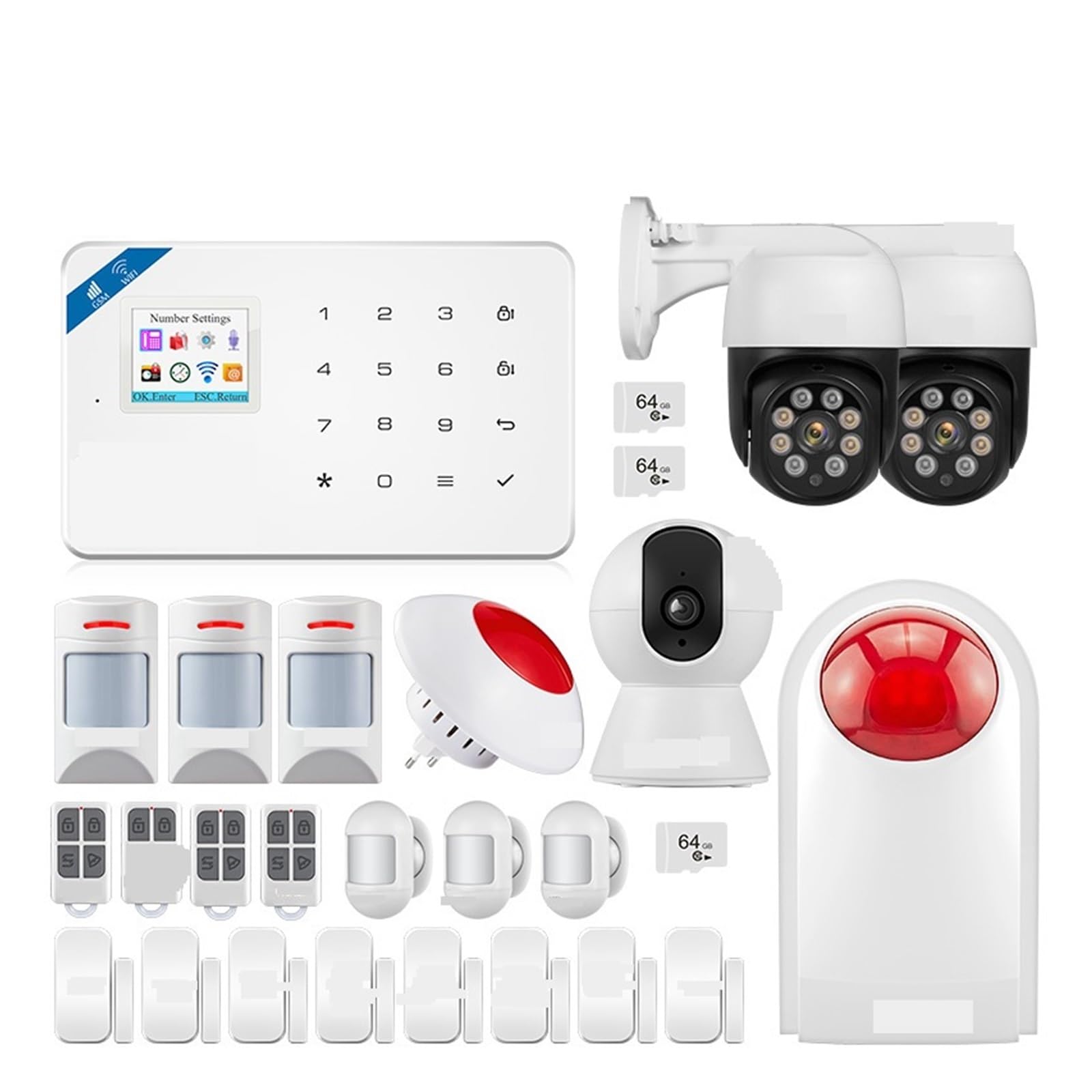 De Alarma For Seguridad Antirrobo Hogar Inteligente, 433MHz, gsm, Control Inalámbrico por Aplicación Tuya(Kit 5)