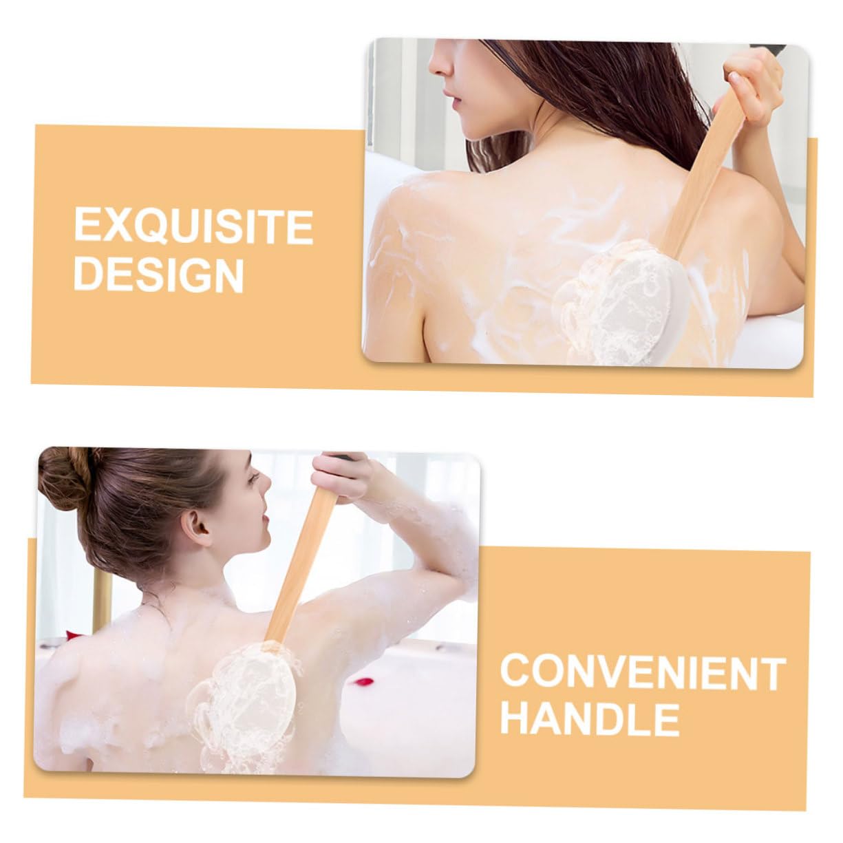 1Set Cream Applicator with Replacement Heads Slip Resistant Handled Lotion Applicator for Back Body Versatile Bath Brush for Women Effortless Lotion Application Elegant