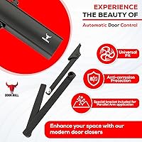 Vista 4 de Cierrapuertas de grado comercial/residencial – Cierre automático hidráulico de 3 resortes de aluminio resistente – Velocidad ajustable, montaje