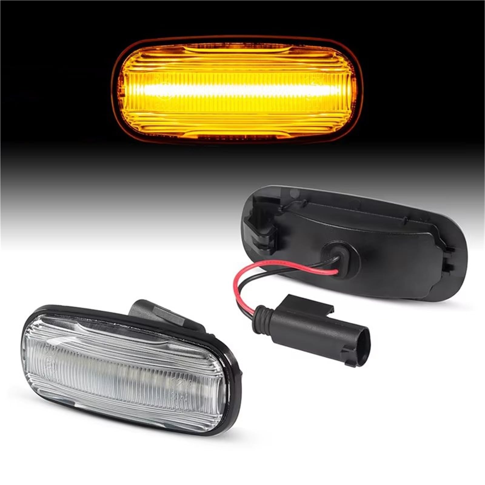 Indicatori Direzione Dinamici 2 Pezzi Flash Normale LED Indicatore Laterale Luce Ambra Per Land Per Rover Per Discovery 2 Per Defender Per Freelander 1 99-05(Orange lens)