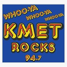 KMET Rocks the Valley Retro Defunct LA Radio Station Window Water Bottle Bumper Sticker Decal 5"