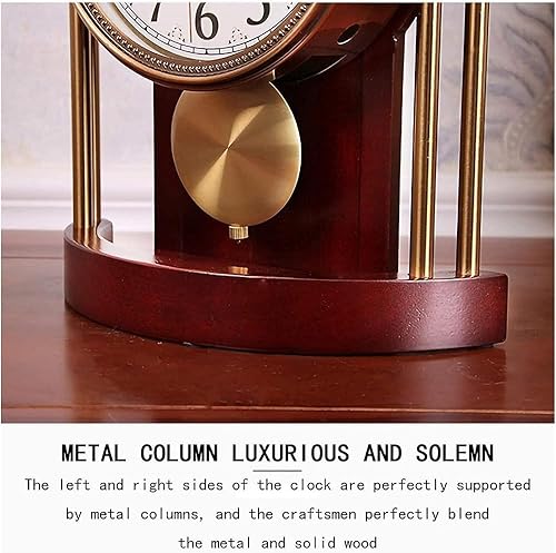 Miniatura 5 de Reloj de repisa, silencioso, decorativo, de madera, con campanillas Westminster, reloj de manto para chimenea, oficina, escritorio, estante para